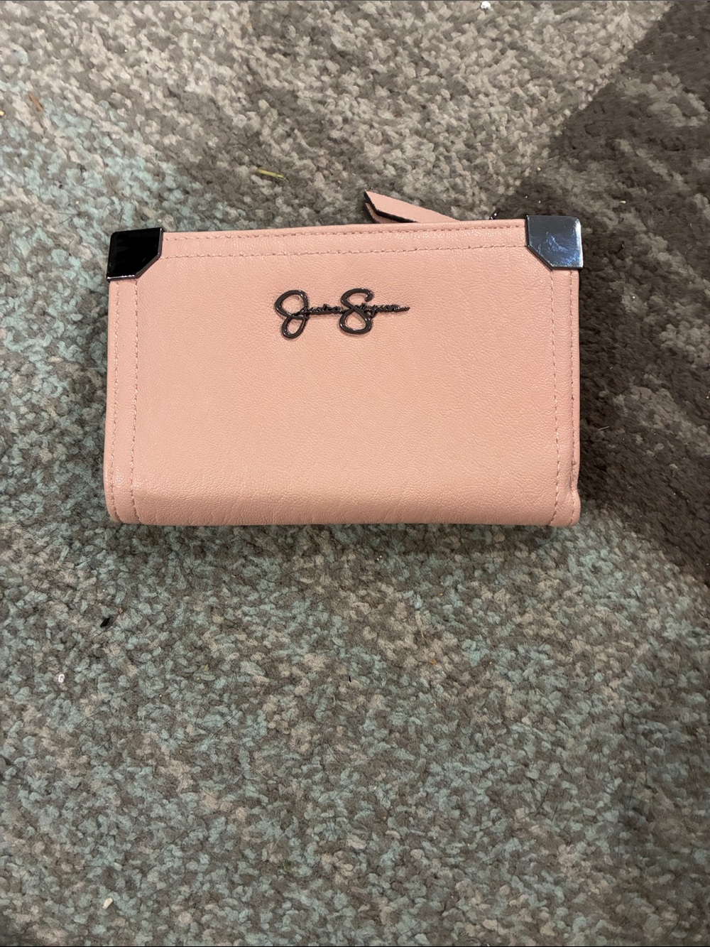 Jessica Simpson Light Pink Corner-Accent Zip Wallet